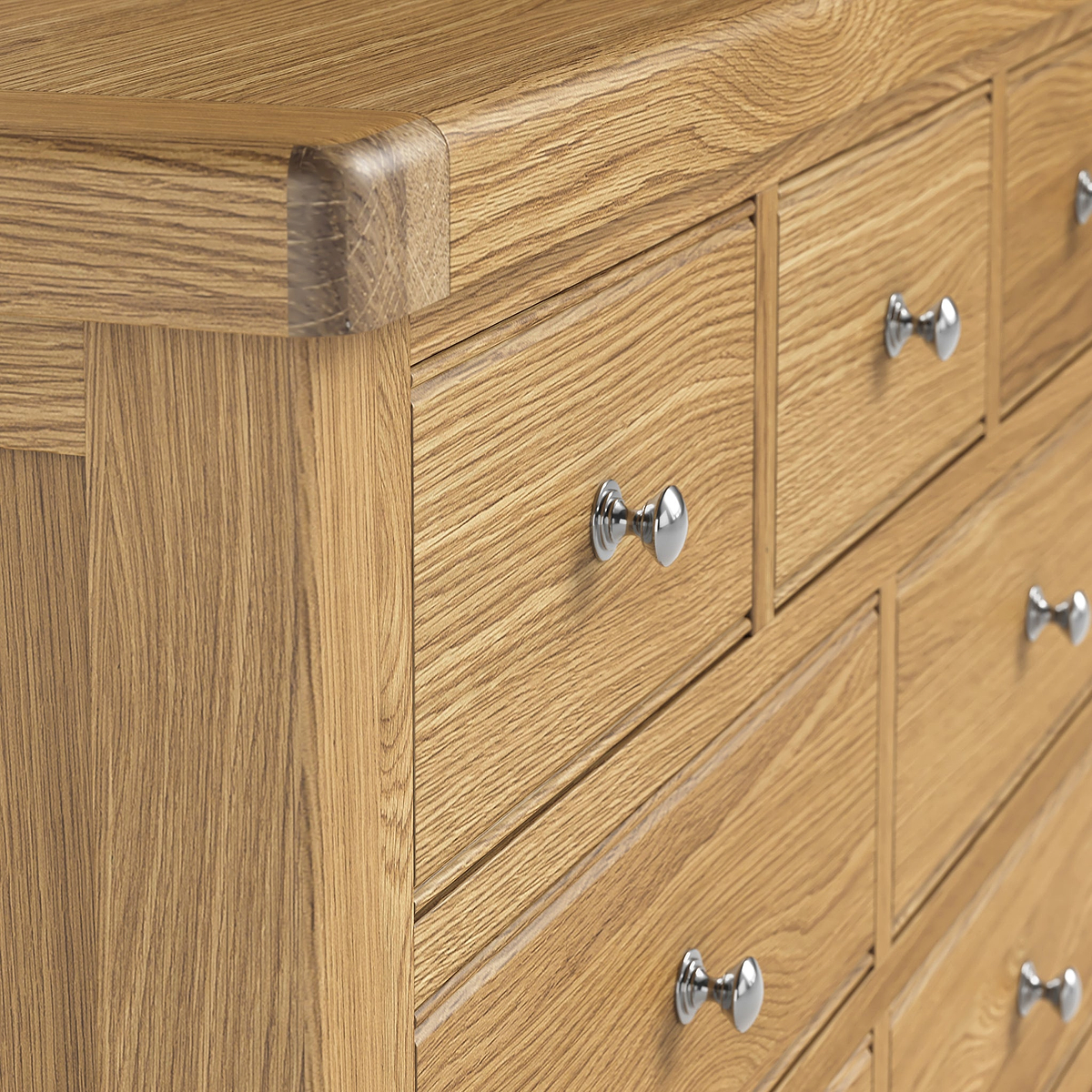 Portland Oak 3 Over 4 Drawer Chest from Roseland Furniture