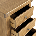 Portland Oak 5 Drawer Tallboy from Roseland Furniture