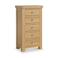 Portland-Oak-5-Drawer-Tallboy from Roseland Furniture