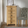 Portland-Oak-5-Drawer-Tallboy from Roseland Furniture