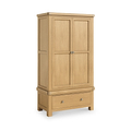 Portland Oak 1 Drawer Double Wardrobe from Roseland Furniture