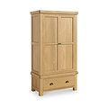 Portland Oak 1 Drawer Double Wardrobe from Roseland Furniture
