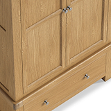 Portland Oak 1 Drawer Double Wardrobe from Roseland Furniture