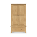 Portland Oak 1 Drawer Double Wardrobe from Roseland Furniture