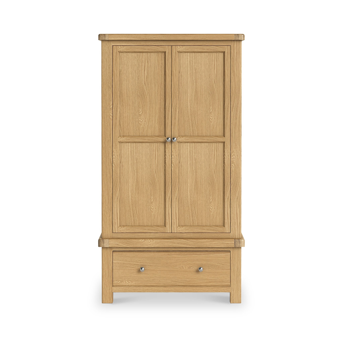 Portland Oak 1 Drawer Double Wardrobe from Roseland Furniture