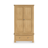 Portland Oak 1 Drawer Double Wardrobe from Roseland Furniture