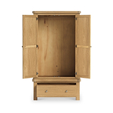 Portland Oak 1 Drawer Double Wardrobe from Roseland Furniture
