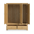 Portland Oak 2 Drawer Triple Wardrobe from Roseland Furniture
