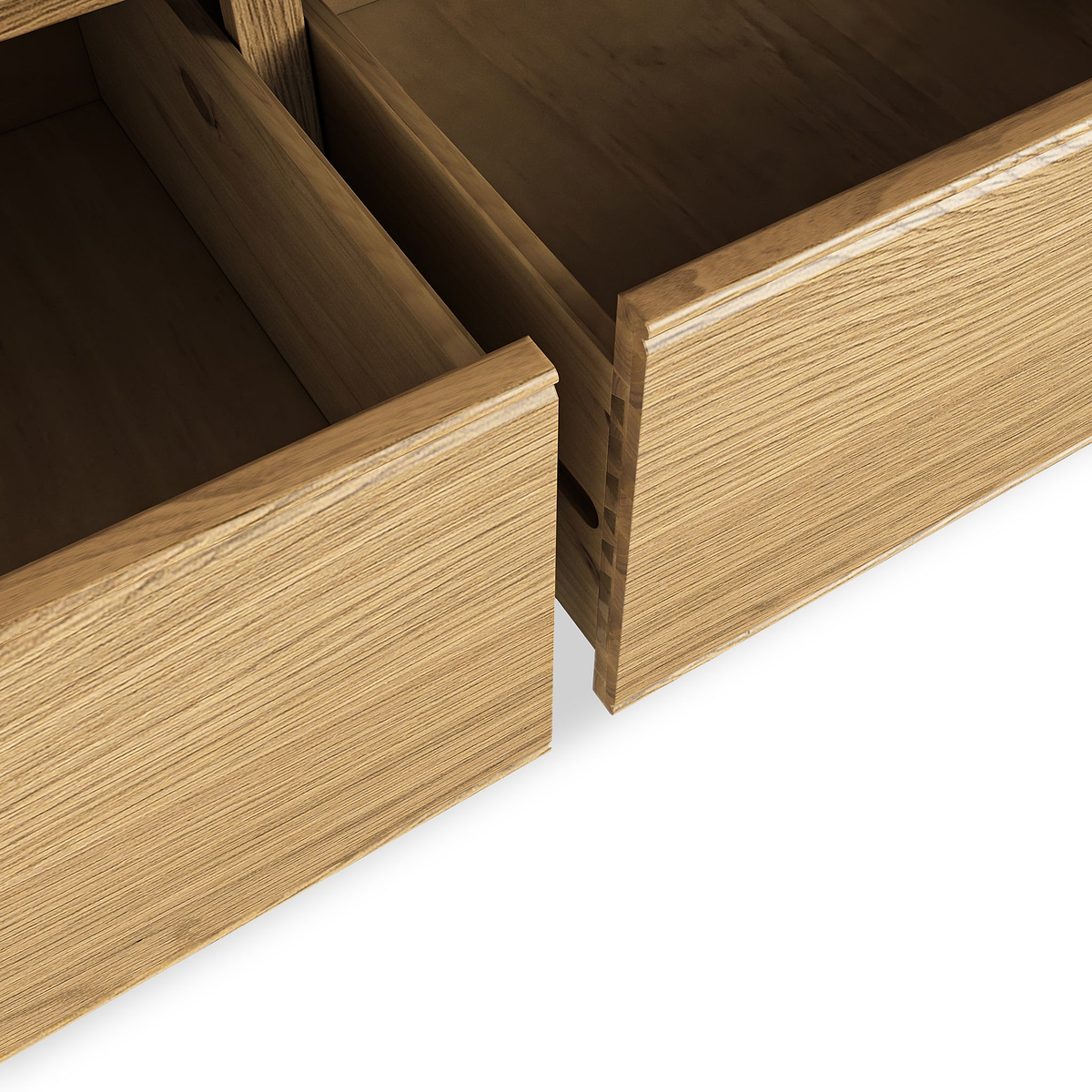 Portland Oak 2 Drawer Triple Wardrobe from Roseland Furniture