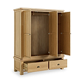 Portland-Oak-2-Drawer-Triple-Wardrobe from Roseland Furniture