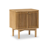 Shorwell Oak Slatted 2 Door Bedside Table from Roseland Furniture
