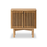 Shorwell Oak Slatted 2 Door Bedside Cabinet