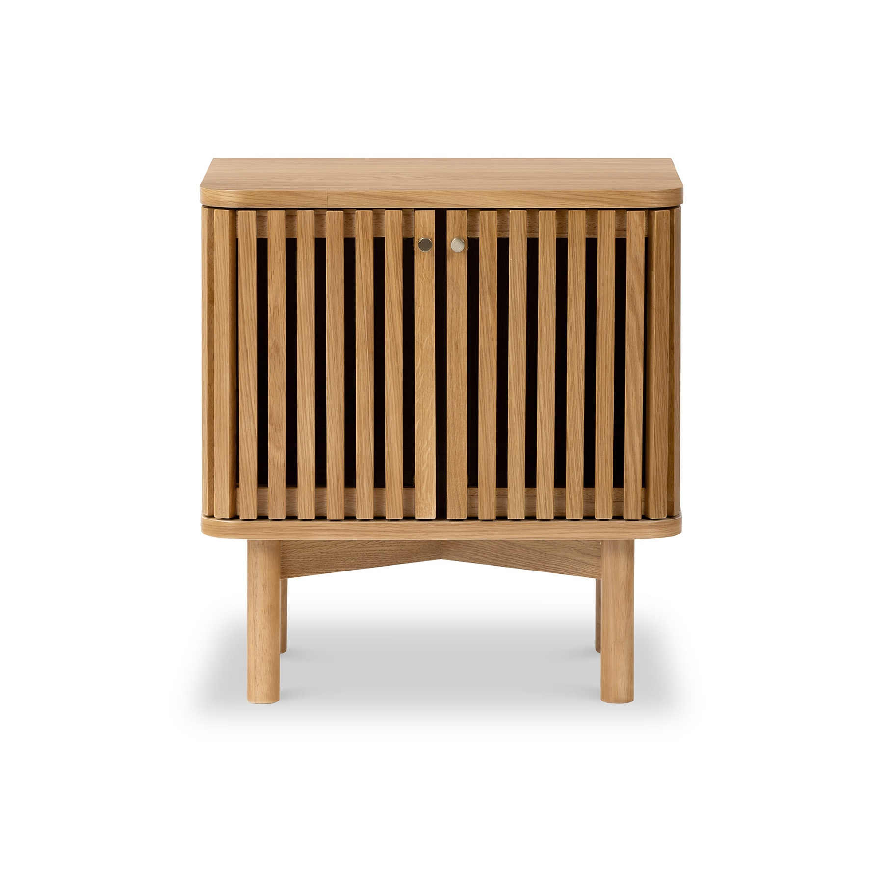 Shorwell Oak Slatted 2 Door Bedside Cabinet