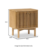 Shorwell Oak Slatted 2 Door Bedside Table