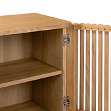 Shorwell Oak Slatted 2 Drawer 2 Door Cabinet