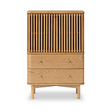 Shorwell Oak Slatted 2 Drawer 2 Door Cabinet