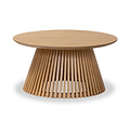 Shorwell Oak Slatted Round Coffee Table from Roseland Furniture