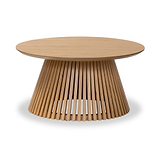 Shorwell Oak Slatted Round Coffee Table from Roseland Furniture