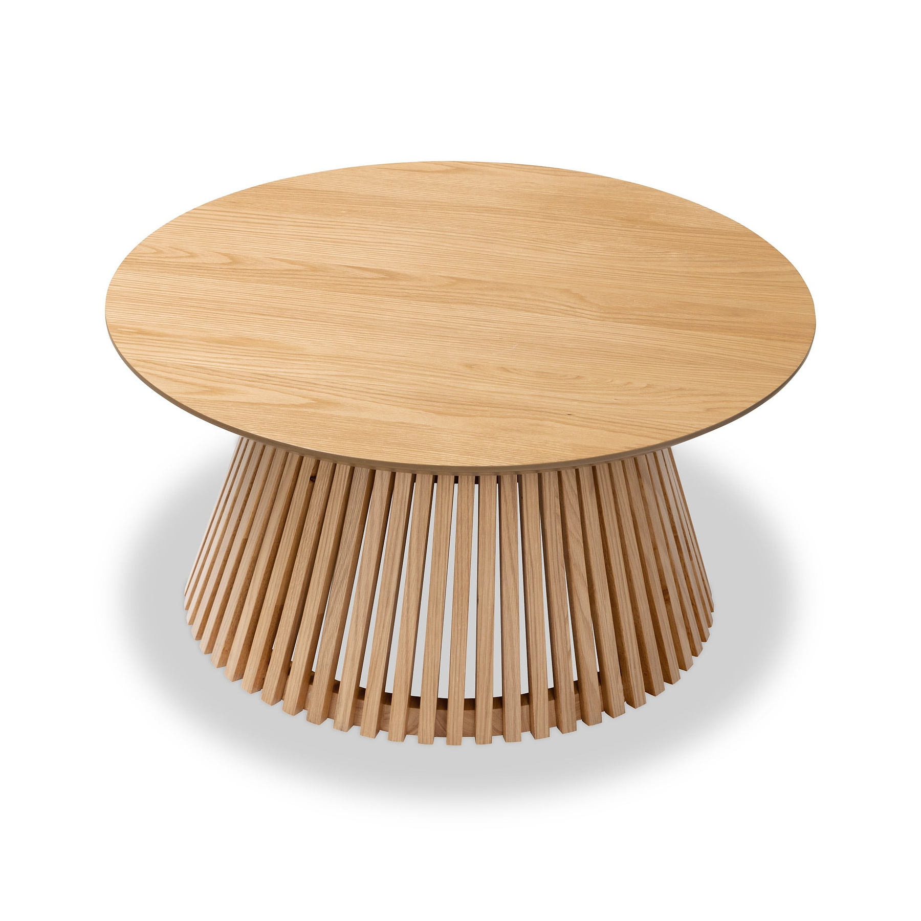 Shorwell Oak Slatted Round Coffee Table
