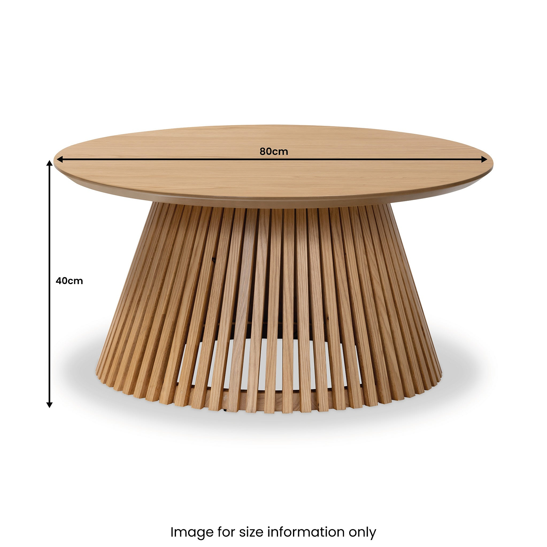Shorwell Oak Slatted Round Coffee Table