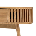 Shorwell Oak Slatted Oval 1 Drawer Coffee Table from Roseland Furniture