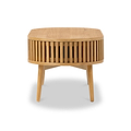 Shorwell Oak Slatted Oval 1 Drawer Coffee Table from Roseland Furniture