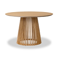 Shorwell Oak 120cm Slatted Round Dining Table from Roseland Furniture