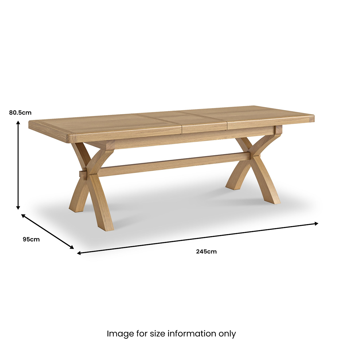 Portland-Oak-200cm-Cross-Legged-Dining-Table from Roseland Furniture