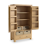 Portland Oak 5 Drawer Larder from Roseland Furniture