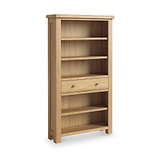 Portland Oak 5 Shelf Large Bookcase from Roseland Furniture