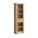 Portland Oak 5 Shelf Slim Bookcase from Roseland Furniture
