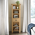 Portland-Oak-5-Shelf-Slim-Bookcase from Roseland Furniture