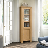 Portland-Oak-2-Door-Corner-Display-Unit from Roseland Furniture