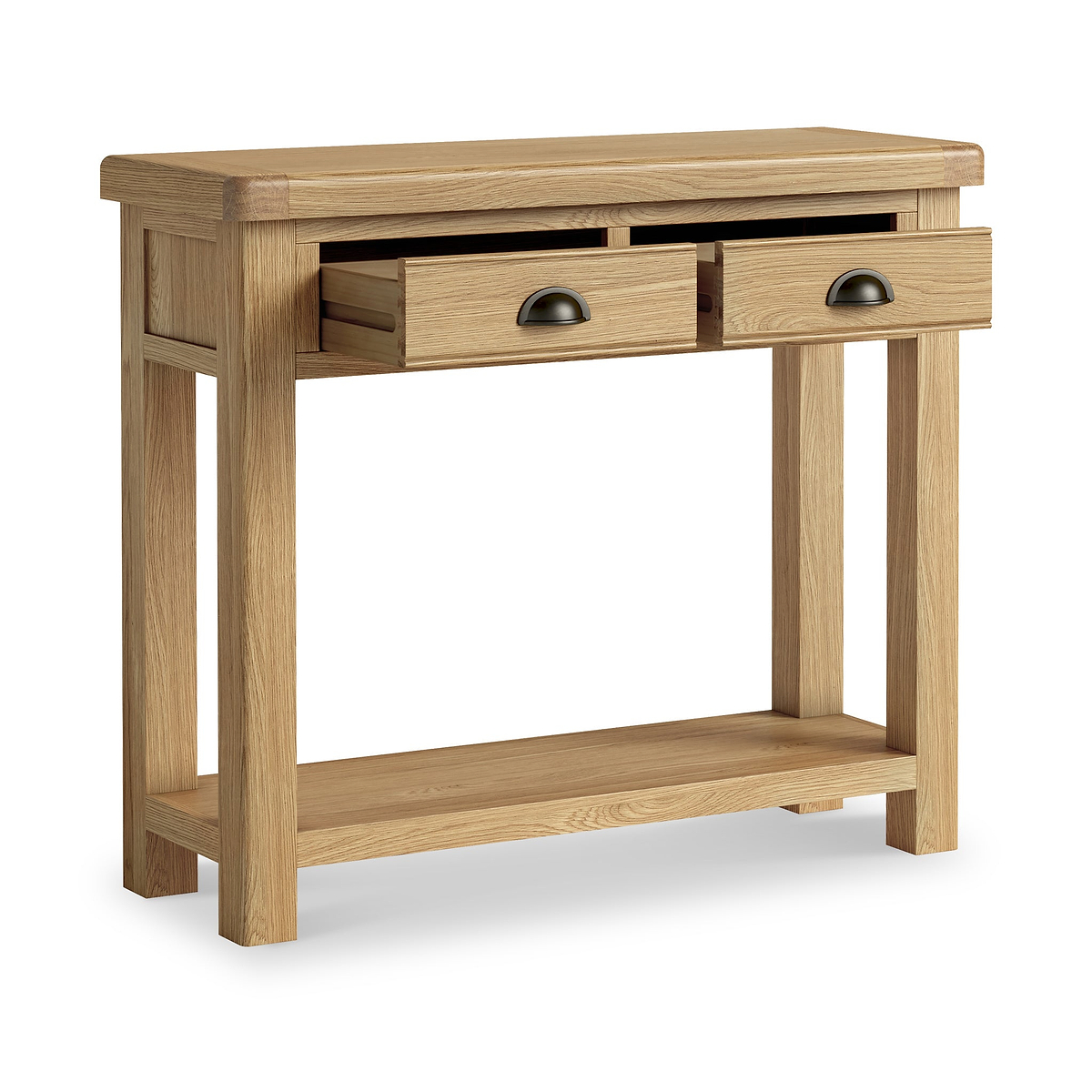 Portland Oak 2 Drawer Console Table from Roseland Furniture