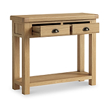 Portland Oak 2 Drawer Console Table from Roseland Furniture