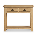 Portland Oak 2 Drawer Console Table from Roseland Furniture