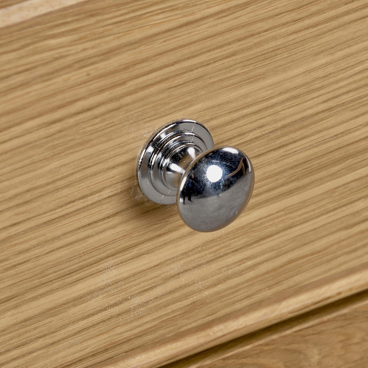 Portland Oak Silver Metal Knob Handle