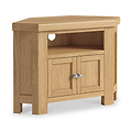 Portland Oak 2 Door Corner TV Unit from Roseland Furniture