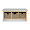 Portland Oak Storage Bench with Cushion from Roseland Furniture