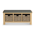 Portland Oak Storage Bench with Cushion from Roseland Furniture
