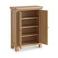 Portland-Oak-4-Shelf-Shoe-Storage-Cupboard from Roseland Furniture
