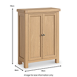Portland-Oak-4-Shelf-Shoe-Storage-Cupboard from Roseland Furniture