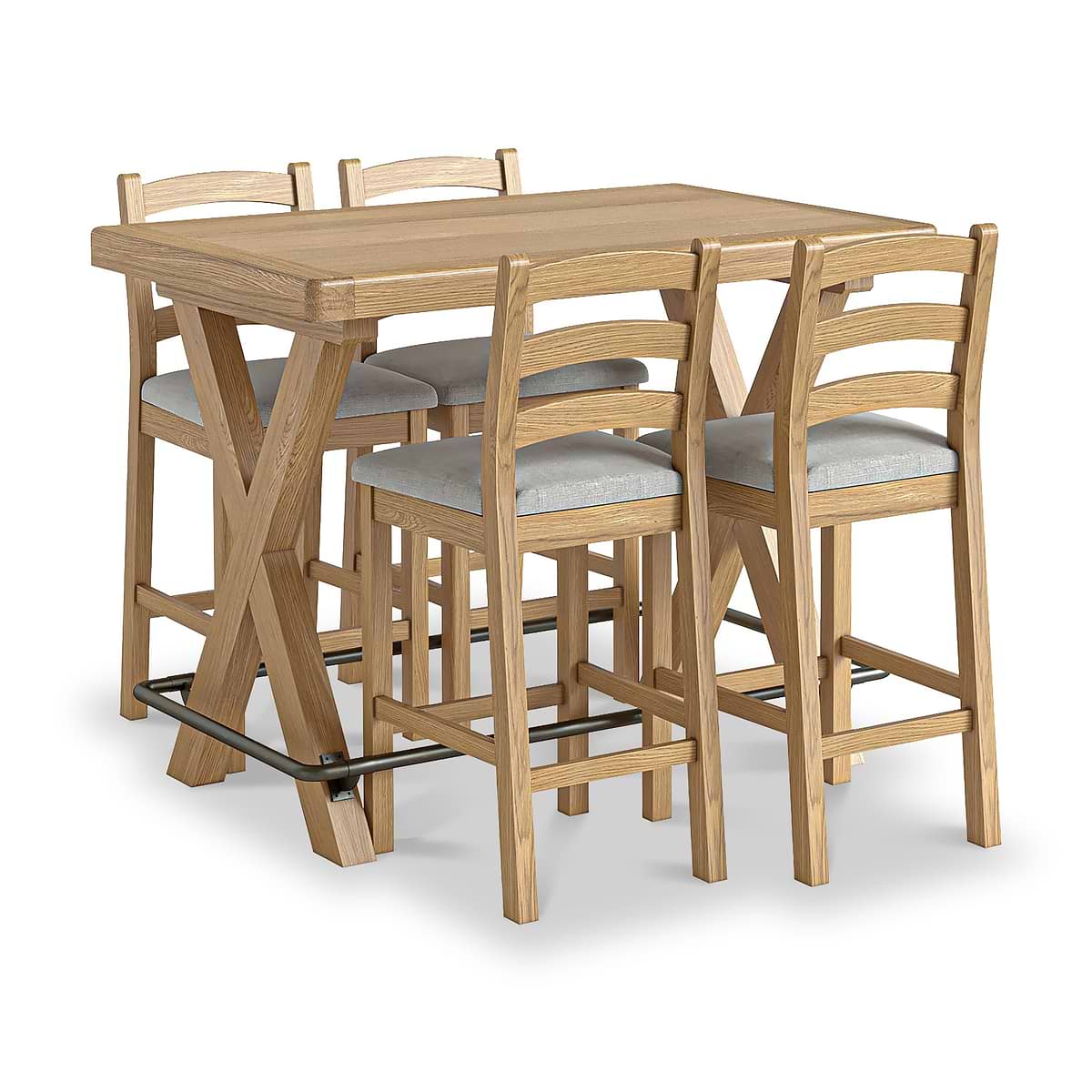 A Table Portland Portland Oak Kitchen Breakfast Bar Table for 4 People | Roseland
