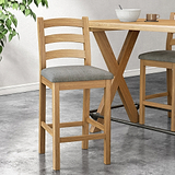 Portland-Oak-Bar-Stool-With-Grey-Cushion from Roseland Furniture