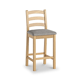 Portland-Oak-Bar-Stool-With-Grey-Cushion from Roseland Furniture