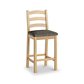 Portland-Oak-Bar-Stool-With-Charcoal-Cushion from Roseland Furniture