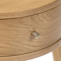 Shorwell Oak Slatted Round 1 Drawer Side Table