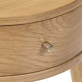 Shorwell Oak Slatted Round 1 Drawer Side Table