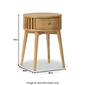 Shorwell Oak Slatted Round 1 Drawer Side Table dimensions