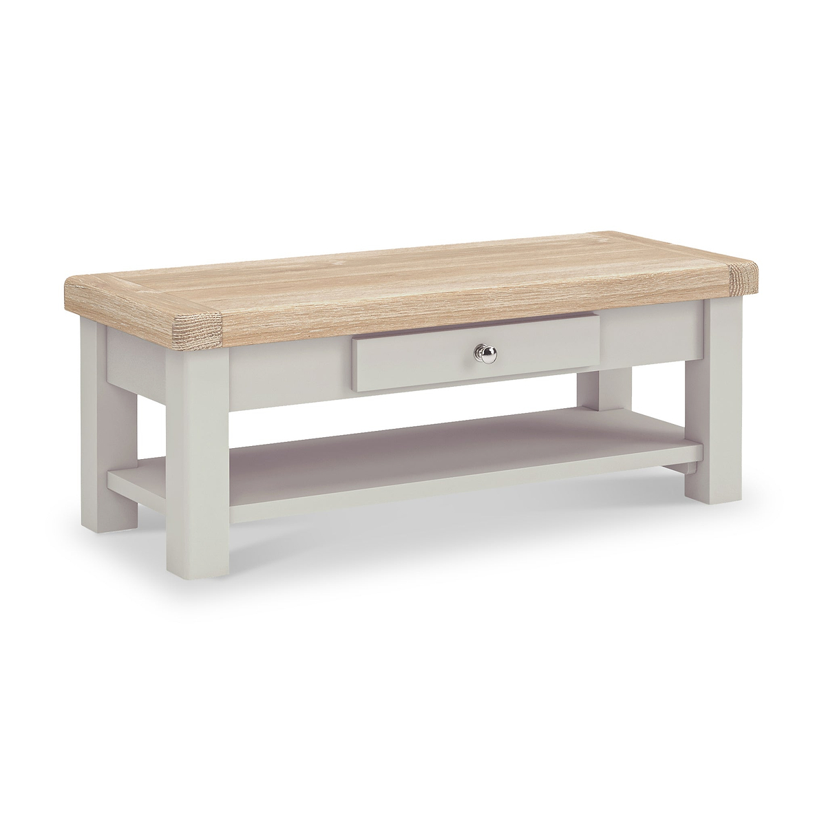 Penzance Stone Grey Coffee Table with Drawer from Roseland Furniture